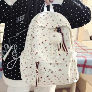 Star Print Canvas Backpack