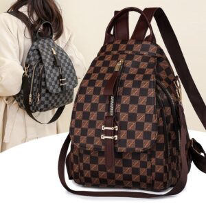 LV Print Leather Backpack